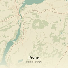 Fototapeta premium Vintage map of Prem, Germany.