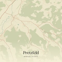 Obraz premium Vintage map of Pretzfeld, Germany.