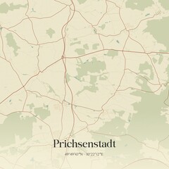 Vintage map of Prichsenstadt, Germany.