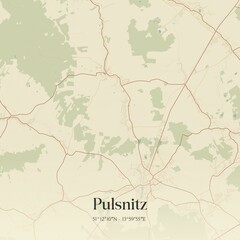 Obraz premium Vintage map of Pulsnitz, Germany.