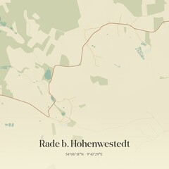 Obraz premium Vintage map of Rade b. Hohenwestedt, Germany.