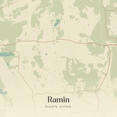 Obraz premium Vintage map of Ramin, Germany.