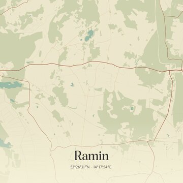 Vintage map of Ramin, Germany.