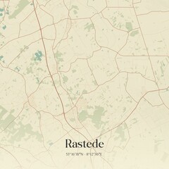 Vintage map of Rastede, Germany.
