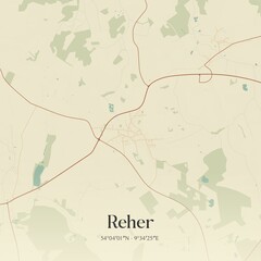 Vintage map of Reher, Germany.