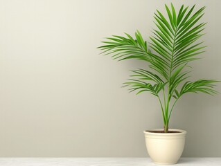 Indoor Potted Plant with Lush Green Leaves in a Contemporary Home Environment