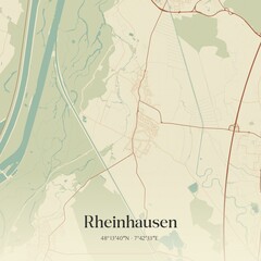 Vintage map of Rheinhausen, Germany.