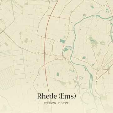Vintage map of Rhede (Ems), Germany.
