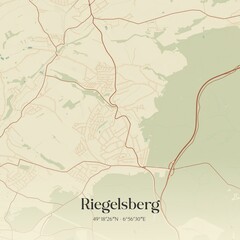 Fototapeta premium Vintage map of Riegelsberg, Germany.