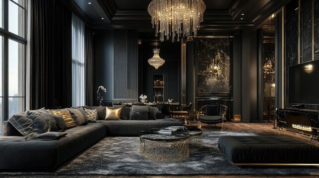 Living room in a Gothic style