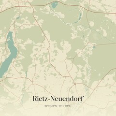 Vintage map of Rietz-Neuendorf, Germany.