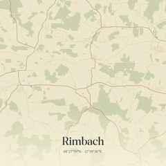 Vintage map of Rimbach, Germany.