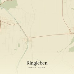 Vintage map of Ringleben, Germany.