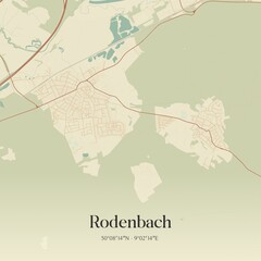 Vintage map of Rodenbach, Germany.