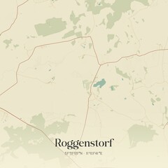 Vintage map of Roggenstorf, Germany.