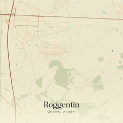 Vintage map of Roggentin, Germany.