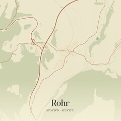 Vintage map of Rohr, Germany.