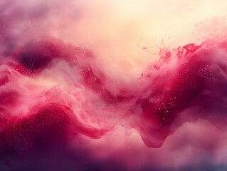 Obraz premium A romantic atmosphere Valentine's Day wallpaper with watercolor splashes in shades of crimson and blush pink