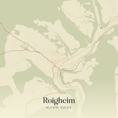 Fototapeta premium Vintage map of Roigheim, Germany.