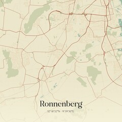 Obraz premium Vintage map of Ronnenberg, Germany.