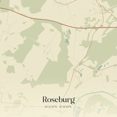 Obraz premium Vintage map of Roseburg, Germany.