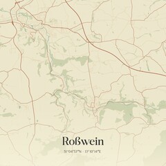 Obraz premium Vintage map of Roßwein, Germany.