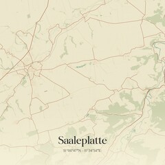 Vintage map of Saaleplatte, Germany.