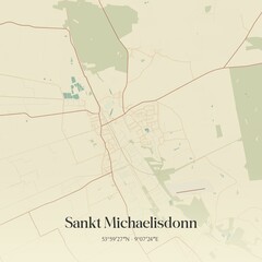 Vintage map of Sankt Michaelisdonn, Germany.