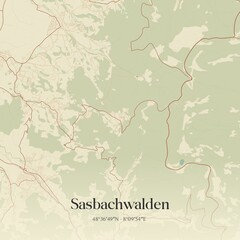 Vintage map of Sasbachwalden, Germany.