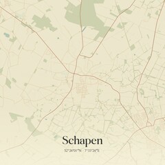 Vintage map of Schapen, Germany.