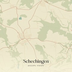 Naklejka premium Vintage map of Schechingen, Germany.