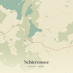 Obraz premium Vintage map of Schierensee, Germany.