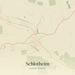 Vintage map of Schlotheim, Germany.