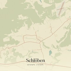 Vintage map of Schloben, Germany.