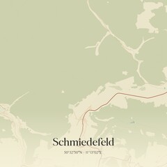 Vintage map of Schmiedefeld, Germany.