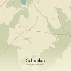 Obraz premium Vintage map of Schmilau, Germany.