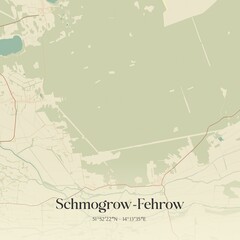 Vintage map of Schmogrow-Fehrow, Germany.