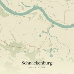 Obraz premium Vintage map of Schnackenburg, Germany.