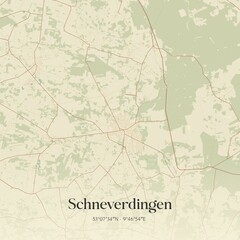 Vintage map of Schneverdingen, Germany.