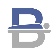 Initial Letter B MRI Symbol Of Medical MRI Procedure Vector Template. Tomography Sign