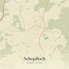 Vintage map of Schopfloch, Germany.