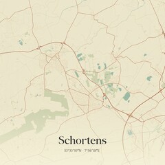 Vintage map of Schortens, Germany.