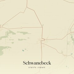 Vintage map of Schwanebeck, Germany.