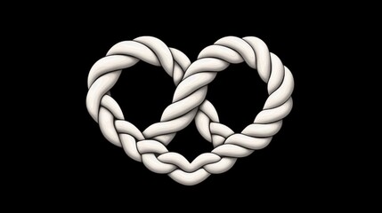 Intertwined Rope Heart Infinite Love Symbol Design