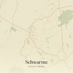 Vintage map of Schwarme, Germany.