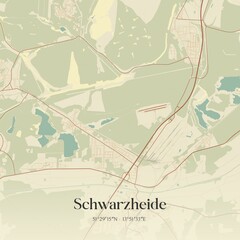Vintage map of Schwarzheide, Germany.