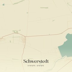 Obraz premium Vintage map of Schwerstedt, Germany.