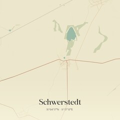Vintage map of Schwerstedt, Germany.