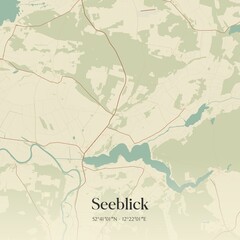 Fototapeta premium Vintage map of Seeblick, Germany.