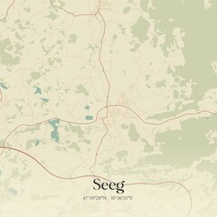 Fototapeta premium Vintage map of Seeg, Germany.